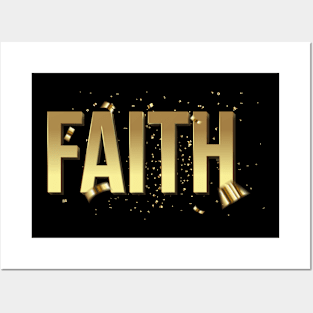 Faith with gold flakes Posters and Art